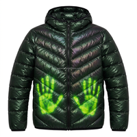 Veste matelassée épaisse coupe-vent pour homme personnalisée avec capuche, veste matelassée à changement de couleur sensible à la température réactive à la chaleur