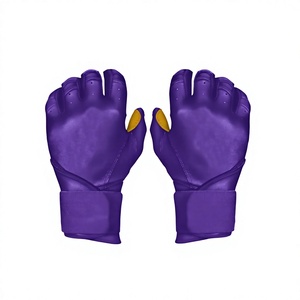 Guantes de cuero unisex morados de dedo completo, antideslizantes, con cierre de tirar para mayor calidez, agarre y comodidad - Product Image 3