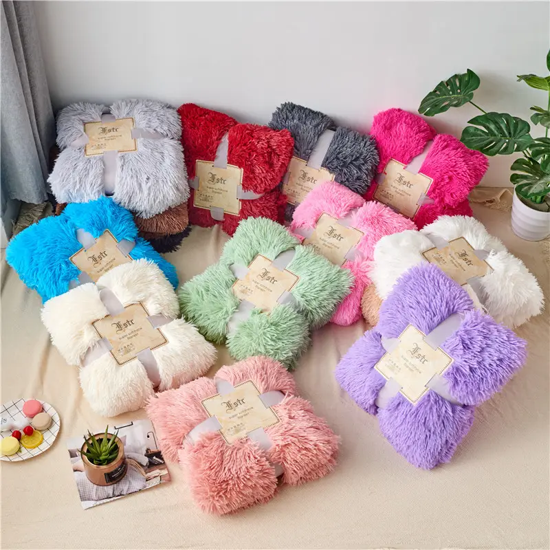 Couvertures douillettes en flanelle Minky à double couche, personnalisées, de luxe, modernes et de couleur unie, chaudes en peluche pour l'hiver