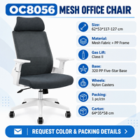 Chaise de bureau ergonomique moderne en maille, réglable en hauteur, pivotante, pour ordinateur, conférence, poste de travail, usage commercial et scolaire