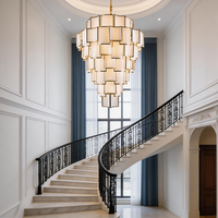 Lustres modernes de grande taille pour escalier, lustre de hall à double hauteur, lustre personnalisé pour hall d'hôtel, lustre moderne