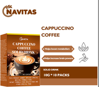 Café Instantané Cappuccino au Chocolat Noir Goût Amer, Café Minceur, Sachet Noir Emballé pour l'Exportation
