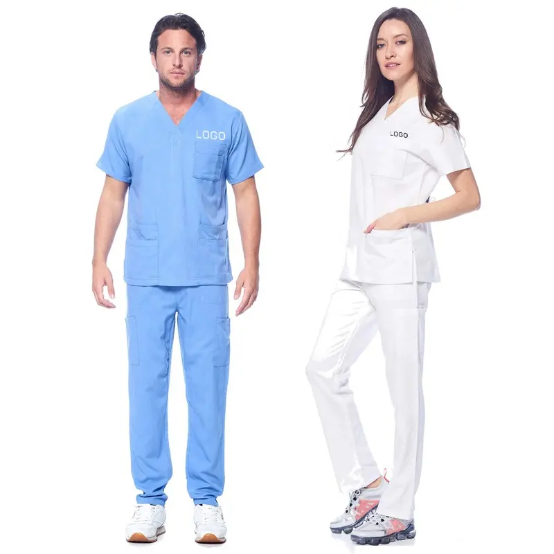 Unisex Nursing Medic Uniformes Men and Women Hospital Doctor and Nurse Design Medical Scrub Uniform Set