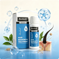 Sérum de croissance des cheveux Benherb 5% Formule 2-en-1 Prévention de la perte de cheveux Repousse Vitamine E Biologique Vegan Étiquette personnalisée 60ml