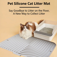 Tapis de Litière en Silicone Antidérapant Imperméable et Pliable Anti-Tracking pour Chats