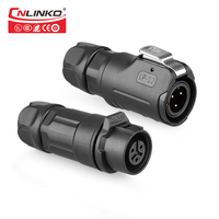 Connecteur en cuivre plaqué or certifié CUL/CE pour usage industriel, type M12 mâle/femelle, montage sur panneau, AC/DC, 3 broches, IP68, 5A, 250V, pour LP-12