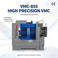 Fraiseuse verticale CNC VMC855 pour métaux lourds, broche à courroie BT40, 24 outils ATC, usinage de boîtiers de pièces automobiles, CE ISO9001