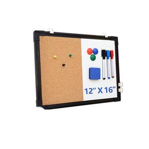 Tableau blanc magnétique 2-en-1 combiné en liège, personnalisable pour la maison, avec mini tableau blanc suspendu et coins en plastique - Product Image 3