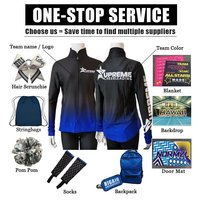 Veste de survêtement de studio de danse pour l'échauffement et l'entraînement, avec sublimation, style tout-en-un, pour cheerleading, avec nœuds, pompons et détails en strass