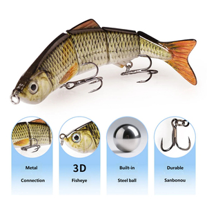 Leurre Artificiel Articulé Biomimétique en Métal 4 Sections 12cm/17g pour <span class=keywords><strong>Thon</strong></span>, Appât Nageur Submersible, Équipement de Pêche Longue Distance - Product Image 2
