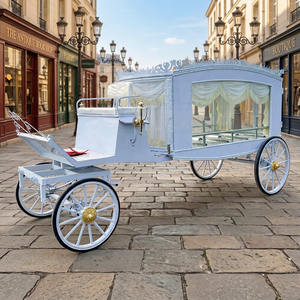 Fabriqué avec précision par le fabricant d'origine : cercueil roulant électrique/à chevaux (quatre roues), blanc, de style européen, à double usage. - Product Image 1