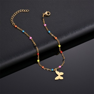 Bracelet à breloques vierges papillon, bijoux fantaisie personnalisables, perles colorées, pierres, double chaîne, bijoux en cristal pour femme - Product Image 5