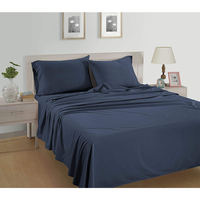 Ensemble de draps 4 pièces en coton biologique pur à longues fibres, ultra doux, meilleurs draps de lit