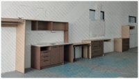 Meuble mural de chambre d'hôtel sur mesure Home2 Suites Working Wall King, suite à une chambre GR 315, fabricant d'armoires murales pour chambres d'hôtel