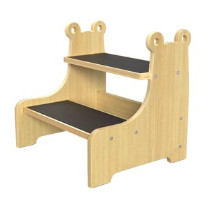 Wooden Kids Step <b>Stool</b> Natural Color Safety Non-Slip Surface For <b>Bathroom</b> Kitchen Learning Tower - Product Image 5