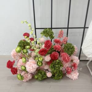 Fleurs et plantes décoratives OEM Centres de table pour événement de mariage Boule de fleurs en soie artificielle Décorations de mariage Fournitures - Product Image 6