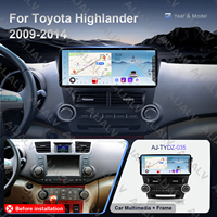Aijia Vente en gros pour Toyota Highlander 2009-2014, lecteur DVD Android 12,3 pouces, noir mat, LHD RHD, kit d'installation complet