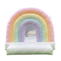 Mini château gonflable 10x10 pieds pour mariage, fête, trampoline, arc-en-ciel, pour tout-petits, moonwalk