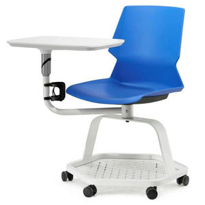 Silla de Estudio para Universidad, Silla Apilable con Ruedas Giratorias 360°, Silla de Plástico para Estudiantes con Tablero de Escritura - Product Image 3