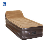 Matelas pneumatique floqué souple en PVC nouveau design Lit gonflable moderne à double surélévation avec pompe intégrée pour la chambre des invités