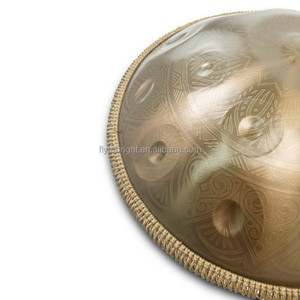 <span class=keywords><strong>Tambor</strong></span> de Mano Gold Steelpan, Handpan Mandala de 22 Pulgadas y 12 Notas, Handpan de Dibujos Animados con Bolsa y Soporte - Product Image 3