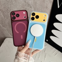 Coque en silicone effet tissu avec collision de couleurs et toucher doux pour iPhone 18 17 16 15 14 13 12 11 Pro Max Plus 18 Pro 17 Air, avec support magnétique