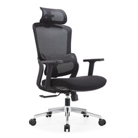 Nouveaux produits - Chaise de bureau de direction ergonomique en maille noire à dossier haut avec repose-pieds