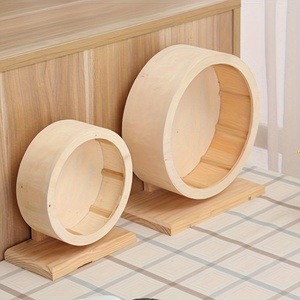 Roue d'exercice silencieuse en bois pour petits animaux, tapis roulant d'activité pour hamster, jouet de cage - Product Image 4