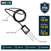 Sonde de température et d'humidité du sol en acier inoxydable en gros |   DC 4,5-30V |   Anti-corrosion Durable |   63 mm |   IP68