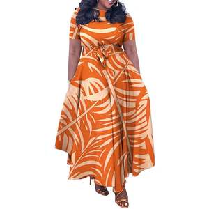 Robes d'été pour femmes grande taille, design tendance, décontractées, élégantes, à manches courtes, à lacets, imprimées - Product Image 4