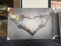 Commande personnalisée en gros noir étiré impressions sur toile Art déco dessin animé Art mural pour chambre et bureau décoration
