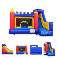 Château gonflable combiné avec toboggan, château gonflable pour sauter, protection UV, ignifuge, capacité de 600 kg pour enfants et adultes