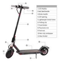 2024 Envío gratis barato E-scooter con aplicación UE EE. UU. Almacén Scooter eléctrico plegable 350W 36V 10.4Ah Scooters eléctricos rápidos