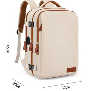 תיק גב יוניסקס לנסיעות, עמיד מפוליאסטר, עם טעינה ב-USB, קל משקל, לתיק מחשב נייד, עם סגירת רוכסן - Product Image 6