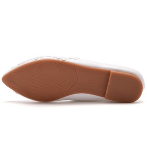 Scarpe da sposa in pizzo piatto <span class=keywords><strong>bianco</strong></span> Morili <span class=keywords><strong>con</strong></span> tacchi piatti casual a punta bianca scarpe basse da donna MS01LA - Product Image 5