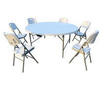 Boutique en gros de tables rondes pliantes en plastique pour extérieur, adaptées aux restaurants, hôtels et mariages