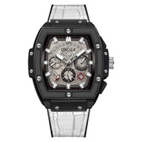 Montre automatique mécanique pour homme, boîtier tonneau, bracelet en acrylique, cadran à aiguilles lumineux, nouvelle montre explosive 2026