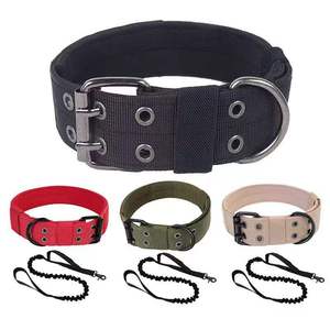 Collier tactique robuste pour chien, laisse élastique pour animaux de compagnie, colliers d'entraînement en nylon durable avec poignée pour grands chiens, bouledogue français - Product Image 2
