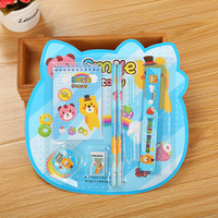 Papeterie et fournitures scolaires Ensemble de papeterie rose mignon 8 pièces comprenant une règle et des stylos de fête pour l'apprentissage et les cadeaux
