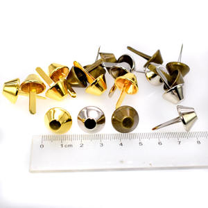 Clous à tête plate en métal à deux pattes, rivets percés, pointes, clous pour l'artisanat du cuir, <span class=keywords><strong>sac</strong></span> à main, fond de <span class=keywords><strong>sac</strong></span> à main, protection, réparation DIY - Product Image 5