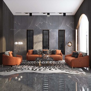 Juego de Muebles de Sala de Estar de Cuero de Diseño Premium, Muebles de Lujo Genuinos, Artesanía Italiana, Sofás Modernos para el Hogar RC-SF-03-CLIFTON S - Product Image 5