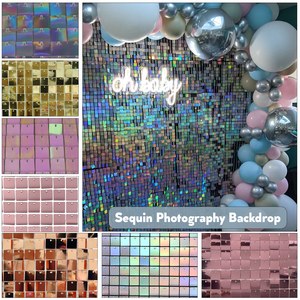 Decoration <b>Wall</b> Wedding Birthday <b>Plastic</b> Sequins <b>Wall</b> Backdrop Hanging Gold Silver Sequins <b>Wall</b> <b>Panels</b> - Product Image 6