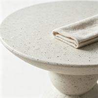 Table basse contemporaine durable en crème, meuble TV d'hôtel, petite table d'appoint, plateau en marbre d'oxyde de magnésium, mobilier de maison, utilisation en café