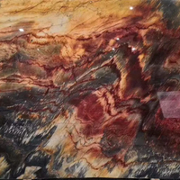 Dalle de quartzite rouge poli de luxe, veinage sauvage exotique brésilien, pierre naturelle, solution complète pour aménagement de fond de villa
