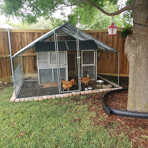 Recinto per Polli in Metallo Zincato a Forma di Arco con Copertura Impermeabile per Allevamento di Galline, Anatre e Conigli in Giardino - Product Image 1