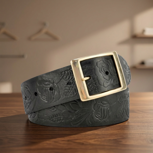 BS INTERNATIONAL High Quality Custom Length Genuine Cowhide Leather Vintage <b>Men</b> Steel Buckle <b>Snake</b>-Shaped 3.8 CM Lightweight - Product Image 1