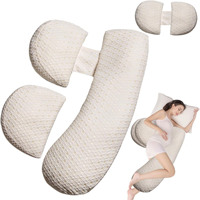 Oreiller de soutien pour la grossesse ergonomique et amovible en polyester, confortable
