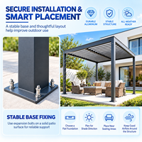 Биоклиматическая алюминиевая пергола Bold Crowd Comfort с моторизованными ламелями для стадионов и зон отдыха