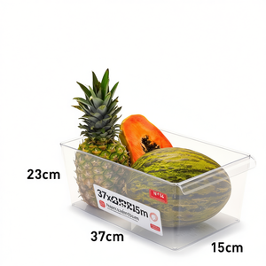 Scatola portaoggetti Plasticforte 37x23x15cm Contenitore trasparente per alimenti per l'organizzazione del frigorifero N14 - Product Image 2