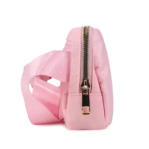Mini riñonera informal de nailon para hombre y mujer, bolsa deportiva personalizada para la cintura, bolso cruzado de viaje con correa ajustable